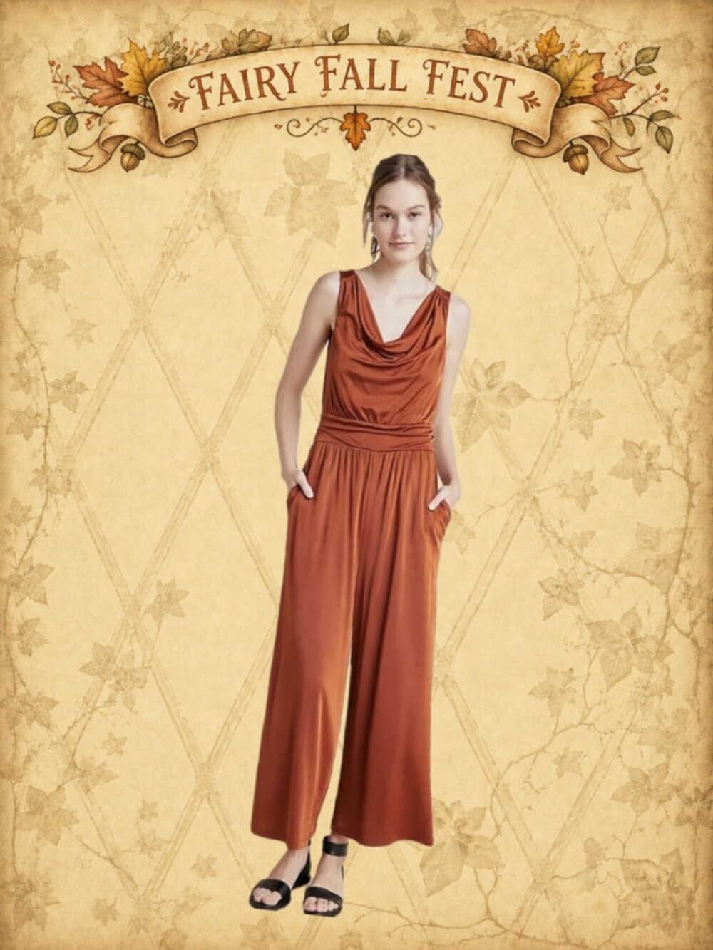 Fairy Fashion🧵🧚‍♀️ ANTHROPOLOGIE Orange Jumpsuit sz S